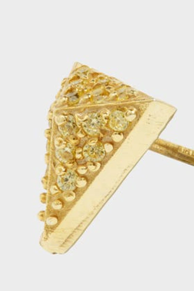 Shop Maha Lozi On The Edge Gold-plated Crystal Earrings In Metallic