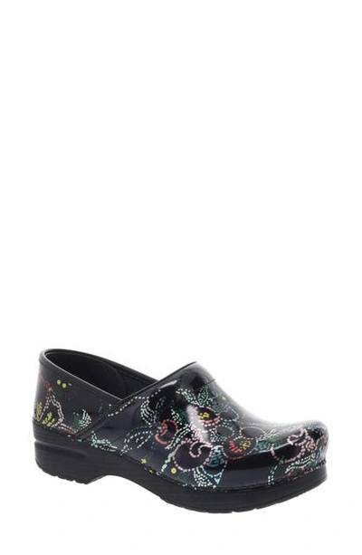 Shop Dansko 'professional' Clog In Dotted Floral Patent Leather
