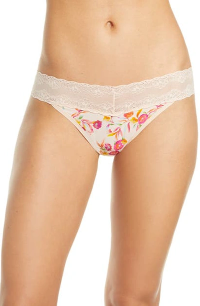 Shop Natori Bliss Perfection Thong In Cameo Rose Seville Print