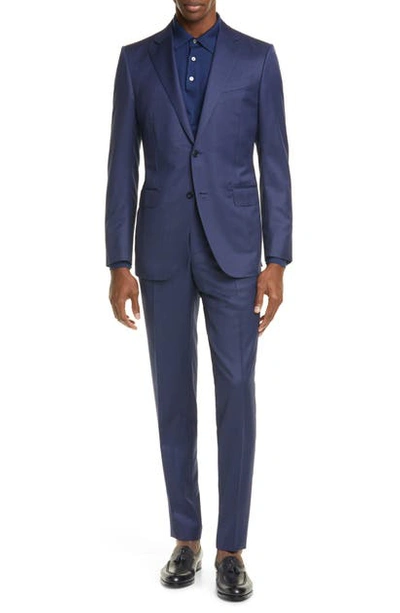 Shop Ermenegildo Zegna Milano Classic Fit Check Wool Suit In Blue