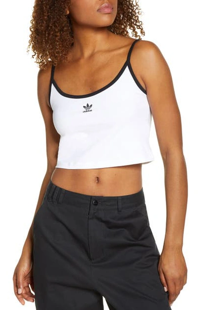 Adidas Originals Adidas Women's Originals Crop Spaghetti Strap Tank Top In  White/black | ModeSens