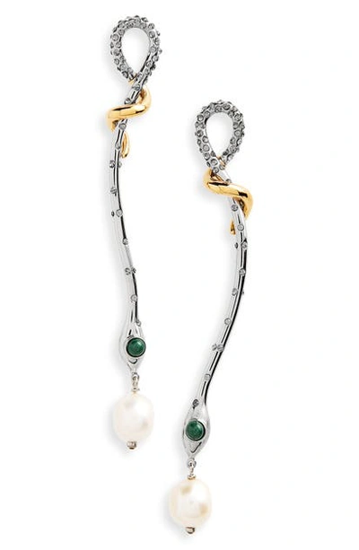 Shop Chloé Callie Linear Drop Earrings In Gold