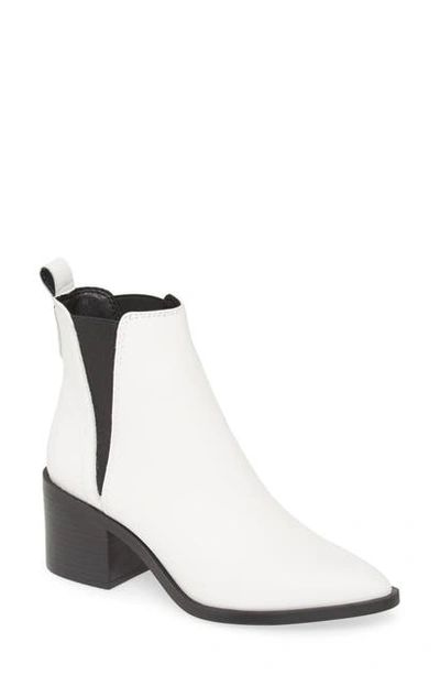 Shop Steve Madden Audience Chelsea Bootie In White Leather