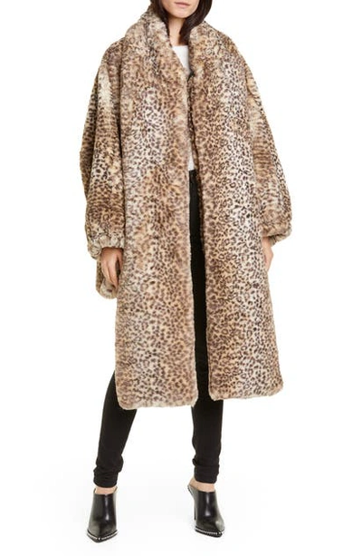 Alexander Wang T Cheetah Print Oversize Faux Fur Coat In Cheetah
