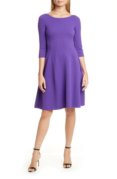 Shop Giorgio Armani Jersey Wave Fit & Flare Dress In Violet