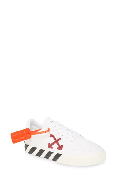 Shop Off-white Arrow Low Top Vulcanized Sneaker In White Violet