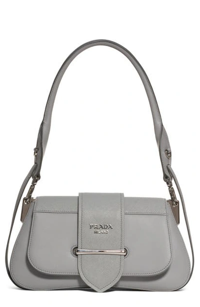 Shop Prada Sidonie Leather Shoulder Bag In Nube