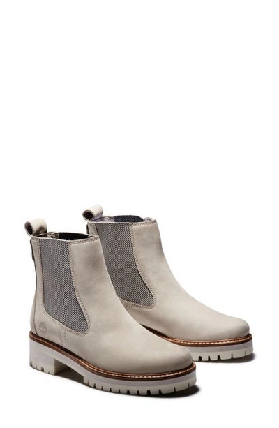 Shop Timberland Courmayeur Valley Chelsea Boot In Light Taupe Nubuck Leather