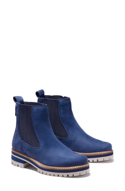Shop Timberland Courmayeur Valley Chelsea Boot In Navy Nubuck Leather
