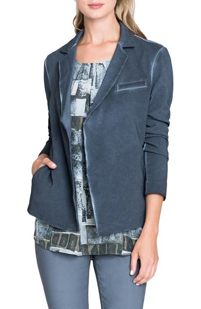 Shop Nic + Zoe Stretch Cotton Blazer In Bluestone