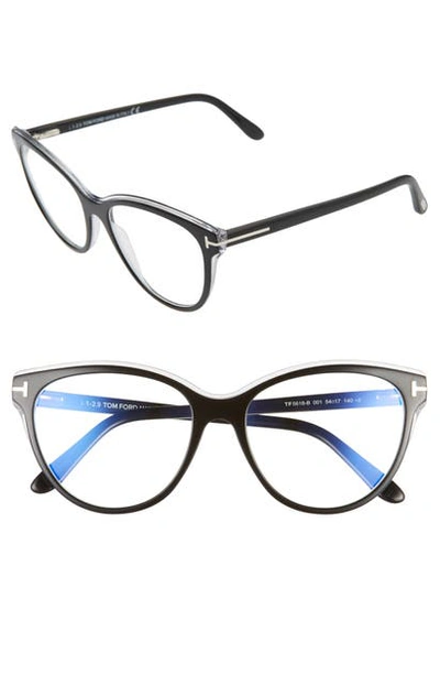 Shop Tom Ford 54mm Blue Light Blocking Optical Glasses In Shiny Black