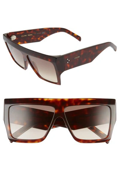 Shop Celine 60mm Flat-top Sunglasses In Brown