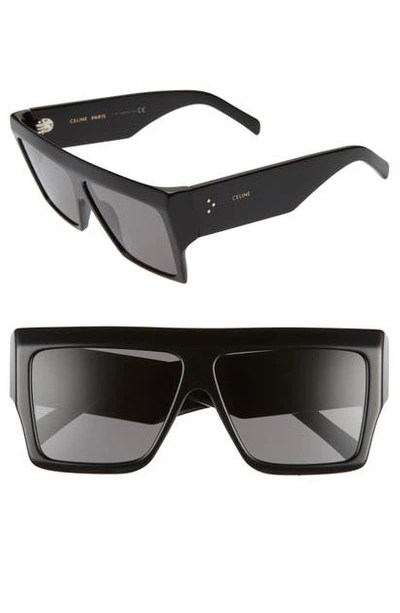 Shop Celine 60mm Flat-top Sunglasses In Grey