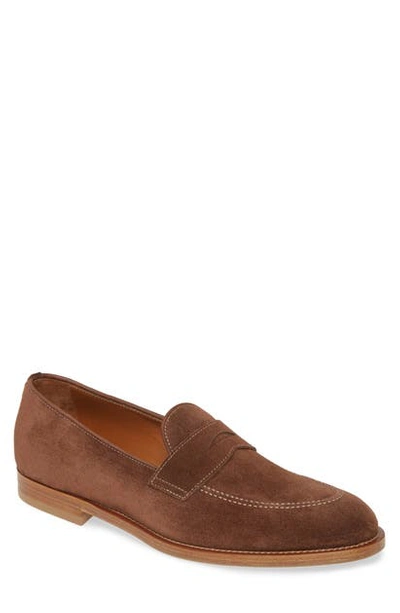 Shop Brunello Cucinelli Penny Loafer In Brown
