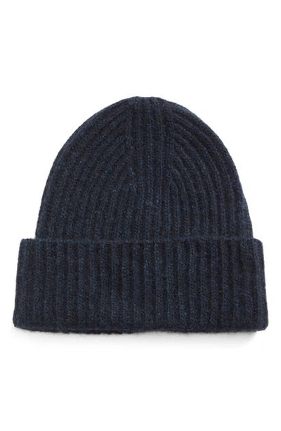 Shop Vince Ribbed Cashmere Beanie In 409nav
