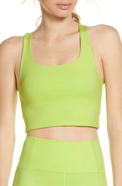Shop Girlfriend Collective Paloma Sports Bra In Lime Multi