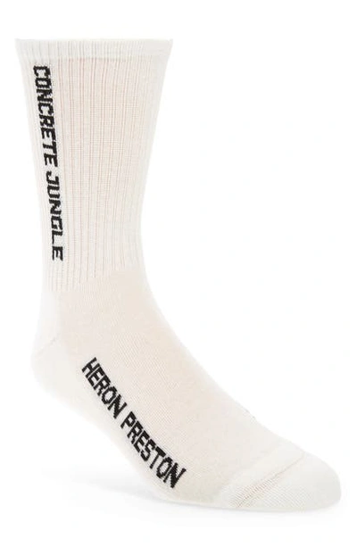 Shop Heron Preston Concrete Jungle Socks In White Black