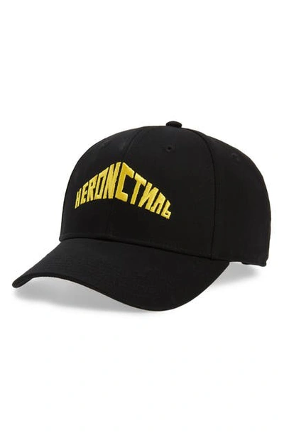 Shop Heron Preston Ctnmb Logo Baseball Cap In Black Yellow