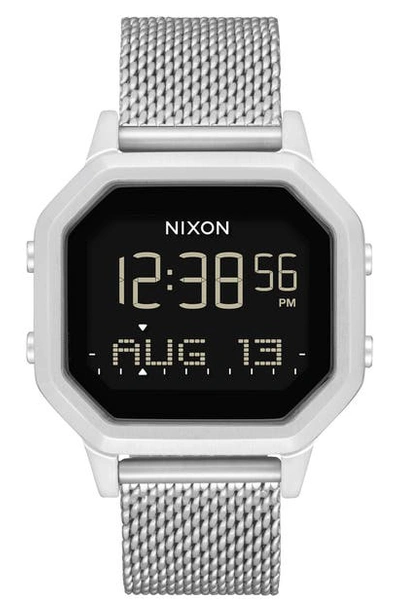 Shop Nixon Siren Digital Bracelet Watch, 36mm In Silver / Black/ Silver