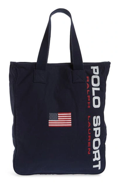 Shop Polo Ralph Lauren Tote Bag In Blue
