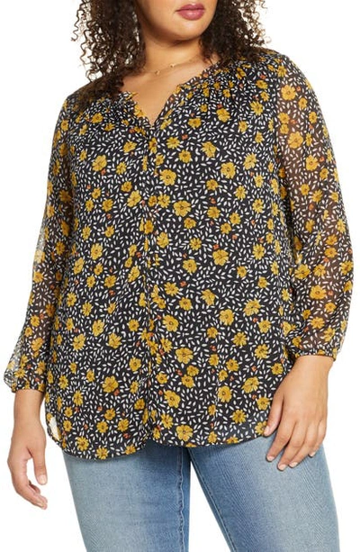 Shop Daniel Rainn Floral Top In H420 Black