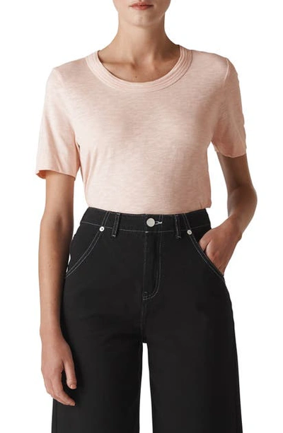 Shop Whistles Rosa Double Trim T-shirt In Pale Pink