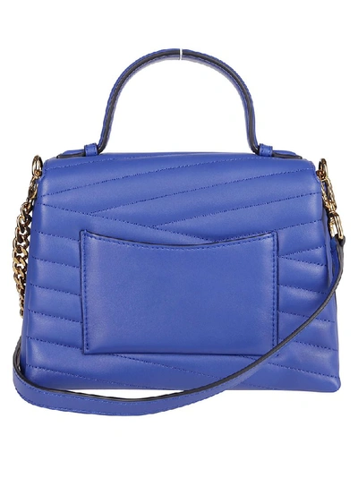 Shop Tory Burch Kira Quilted Shoulder Bag In Blue