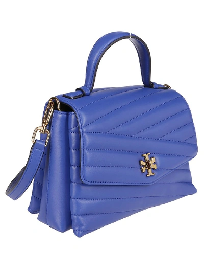Shop Tory Burch Kira Quilted Shoulder Bag In Blue