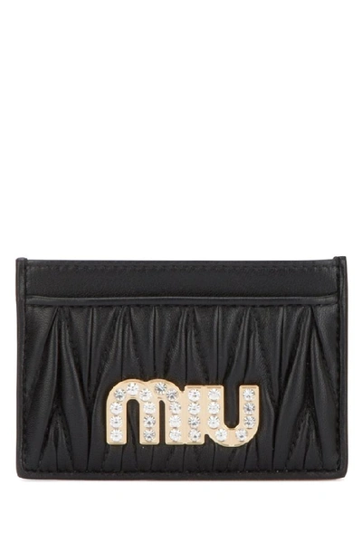 Shop Miu Miu Embellished Logo Cardholder In F0002