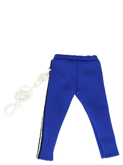 Shop Palm Angels Mini Track Pants Keyring In Blue