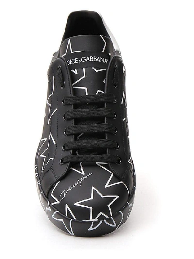 Shop Dolce & Gabbana Star Printed Sneakers In Black