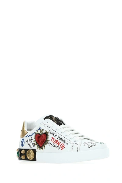 Shop Dolce & Gabbana Embellished Low Top Sneakers In Multi