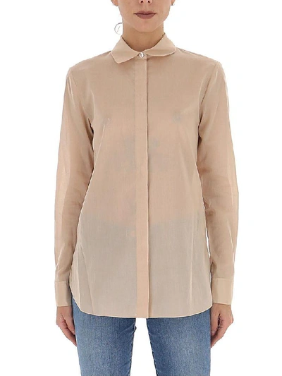 Shop Theory Tailored Shirt In Beige