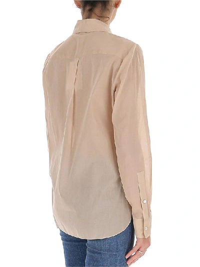 Shop Theory Tailored Shirt In Beige