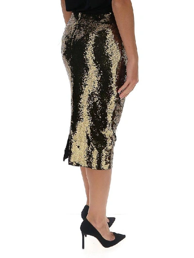Shop Michael Michael Kors Sequin Embellished Skirt In Gold