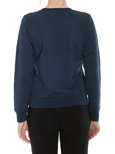 Shop A.p.c. Logo Embroidered Sweatshirt In Blue