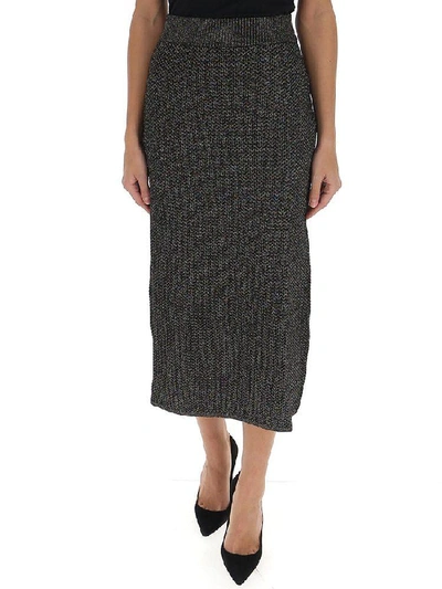 Shop Kenzo Metallic Knitted Skirt In Multi