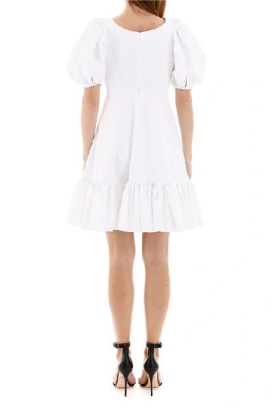 Shop Alexander Mcqueen Puff Sleeved Flared Dress In White