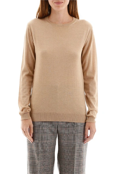 Shop Stella Mccartney Fitted Long Sleeve Sweater In Beige