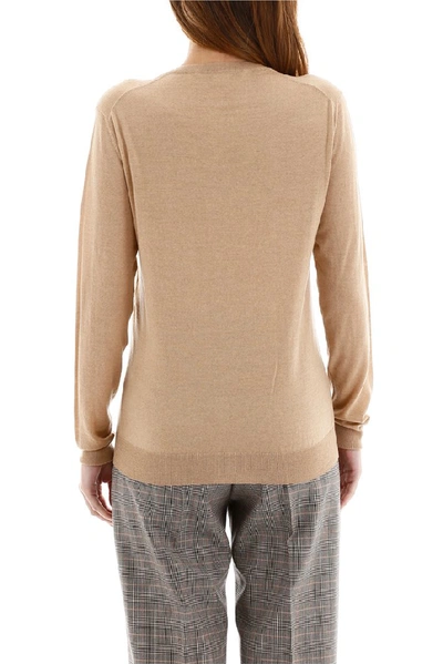 Shop Stella Mccartney Fitted Long Sleeve Sweater In Beige