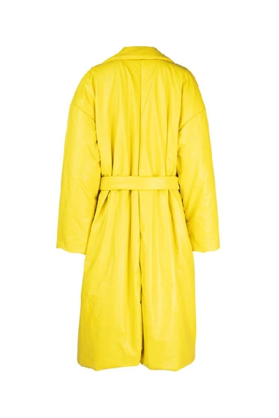 Shop Balenciaga Wrap Coat In Yellow