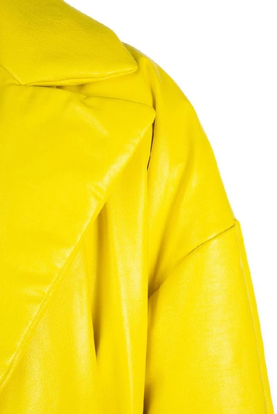 Shop Balenciaga Wrap Coat In Yellow