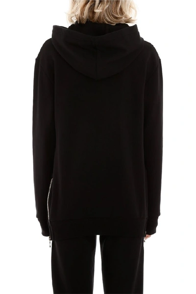 Shop Balmain Logo Printed Hoodie In Black