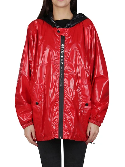Shop Givenchy Hooded Jacket In Red