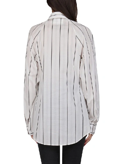 Shop Maison Margiela Striped Relax Fit Shirt In White