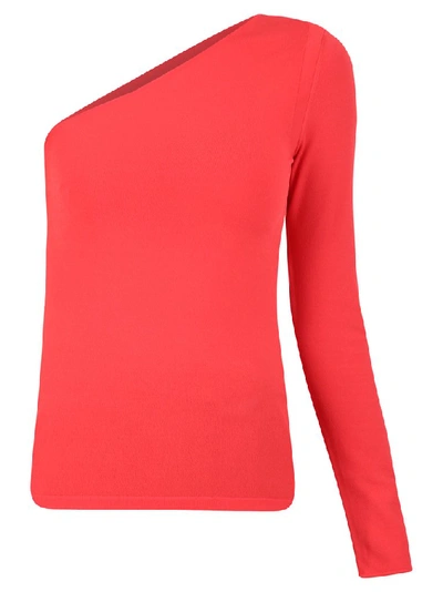 Shop Stella Mccartney One Shouldered Top In Red