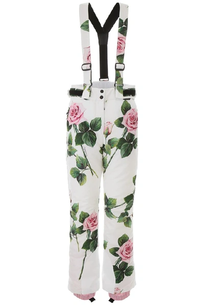 Shop Dolce & Gabbana Rose Print Ski Jumpsuit In Multi