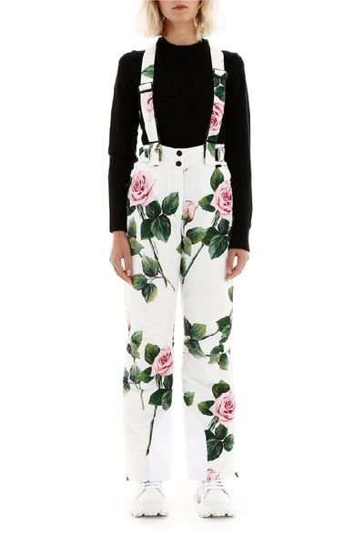 Shop Dolce & Gabbana Rose Print Ski Jumpsuit In Multi