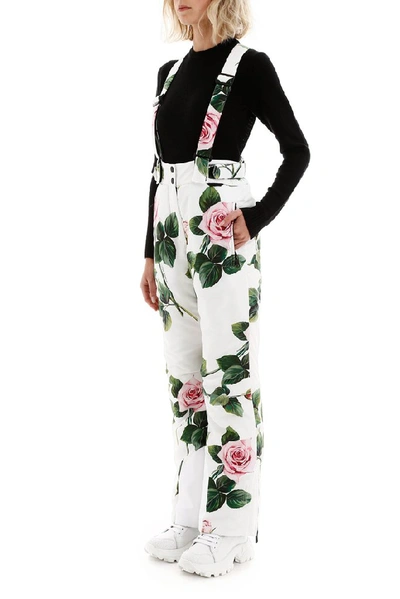 Shop Dolce & Gabbana Rose Print Ski Jumpsuit In Multi