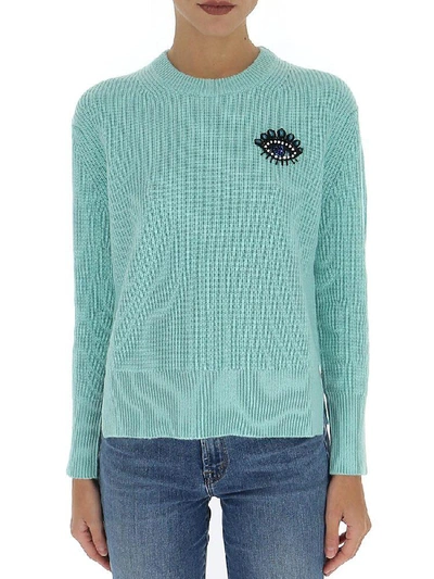 Shop Kenzo Embroidered Eye Sweater In Green